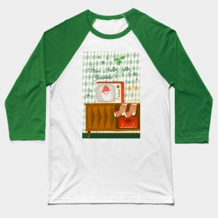 Have a Holly Jolly Retro Christmas Baseball T-Shirt